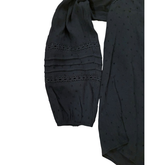 Torrid  Black Button Up Blouse Top SZ 2 Staple Piece Office Chic Bohemian - Picture 3 of 6